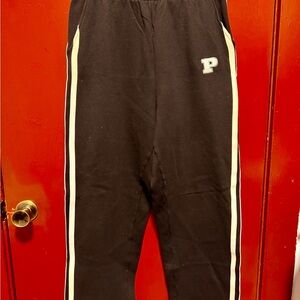 Victoria's Secret Black Track Pants with White Stripes